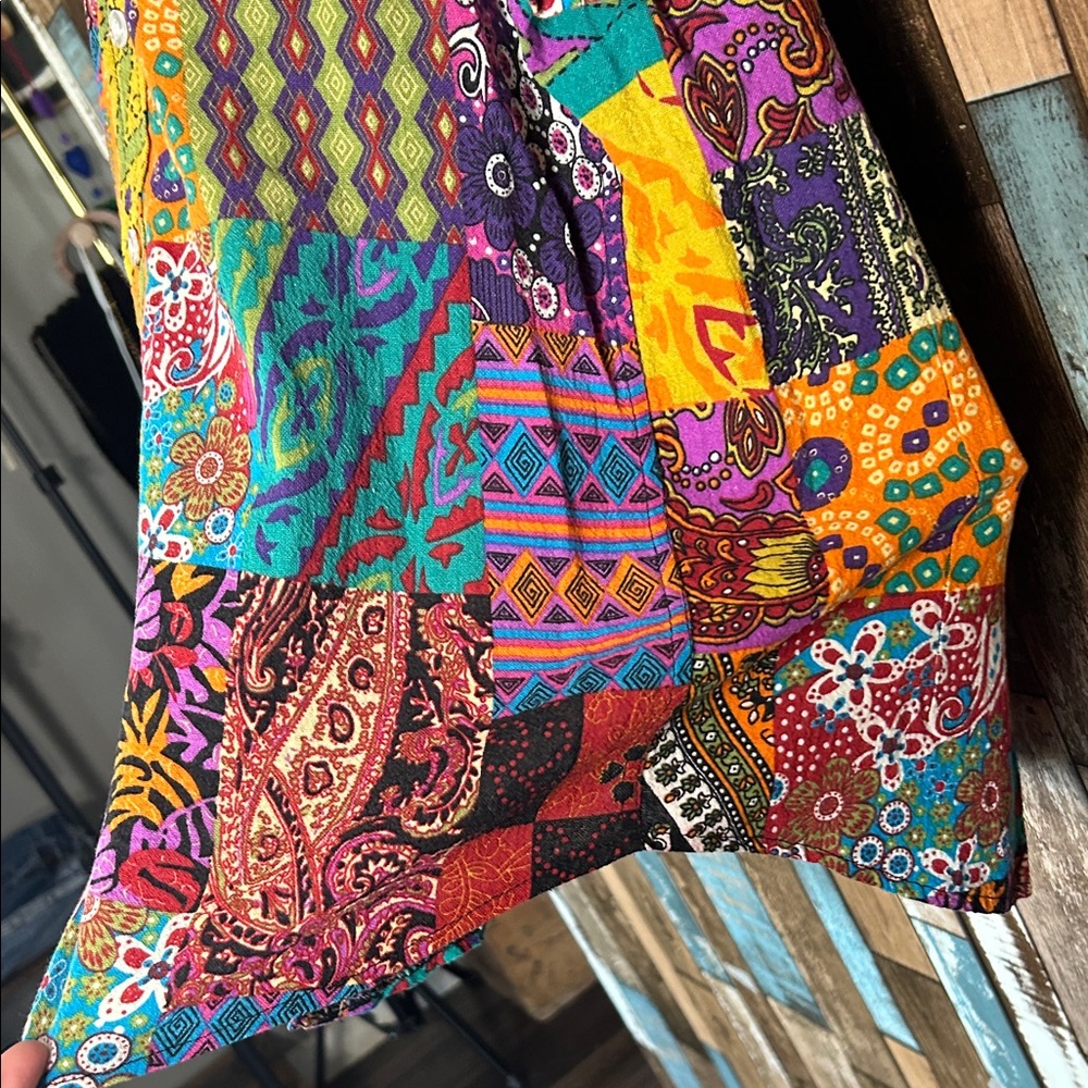 Patchwork Button-Down Shirt in Multicolor vintage - image 8